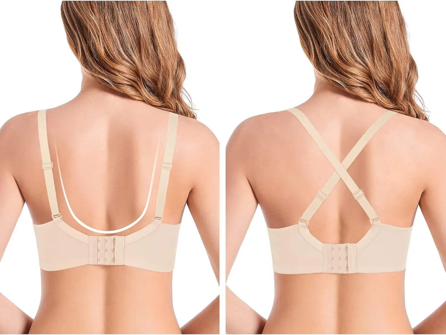 Push Up Thick Padded Plunge Underwire T Shirt Lace Bra Lift Support for Women Add One Cup