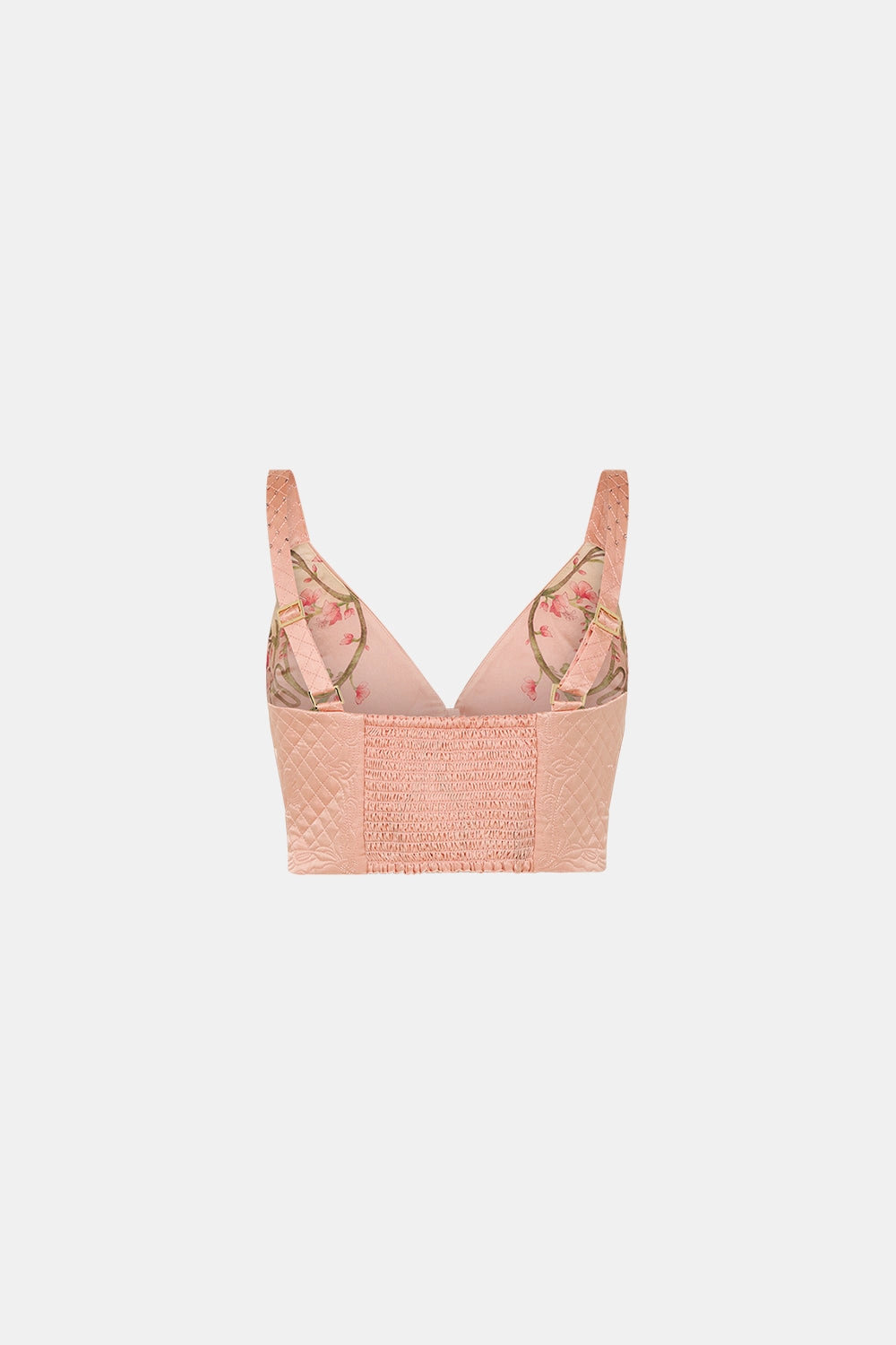 QUILTED BRALETTE BLOSSOMS AND BRUSHSTROKES