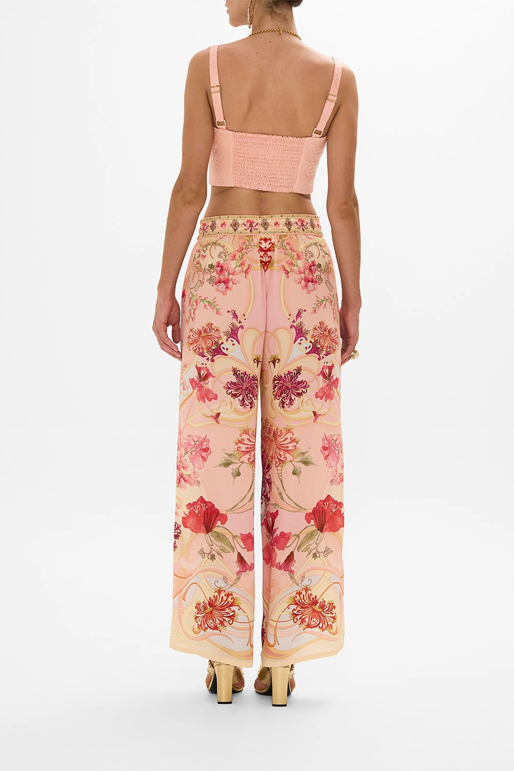 QUILTED BRALETTE BLOSSOMS AND BRUSHSTROKES
