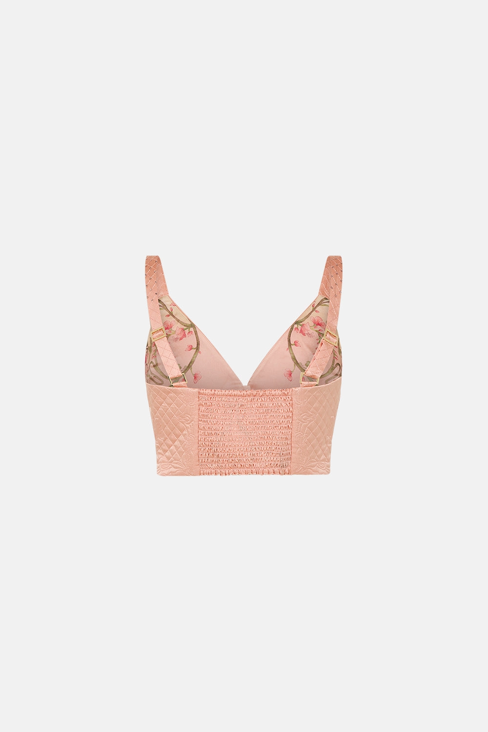 QUILTED BRALETTE BLOSSOMS AND BRUSHSTROKES