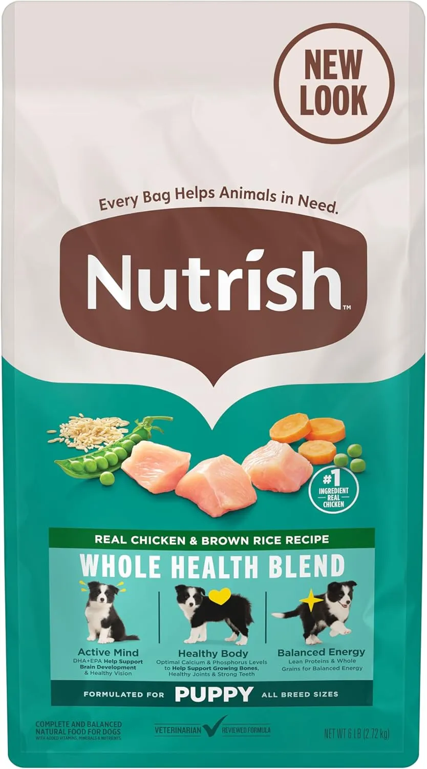 Rachael Ray Nutrish Bright Puppy Premium Natural Dry Dog Food, Real Chicken & Brown Rice Recipe, 14 Pounds