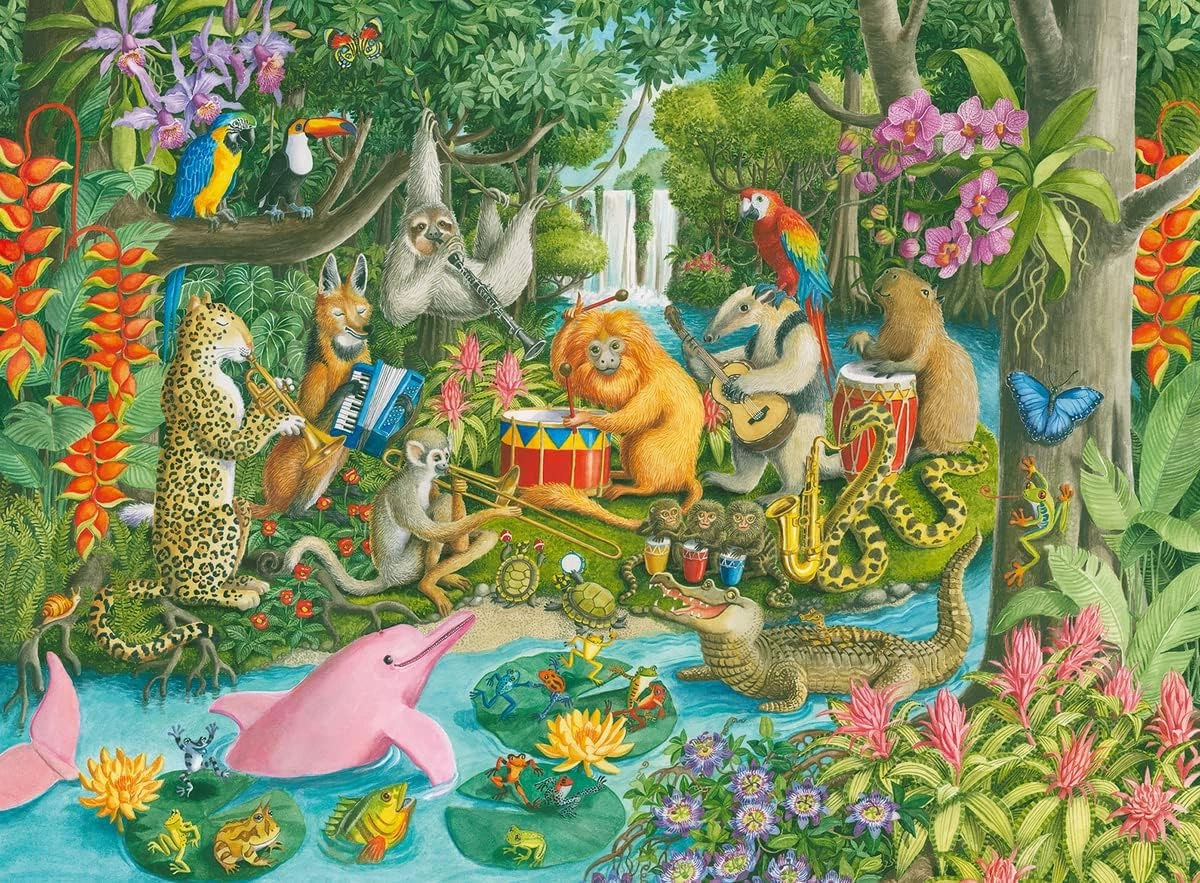 Ravensburger Rainforest River Band 100 Piece XXL Jigsaw Puzzle for Kids - 13367 - Every Piece is Unique, Pieces Fit Together Perfectly