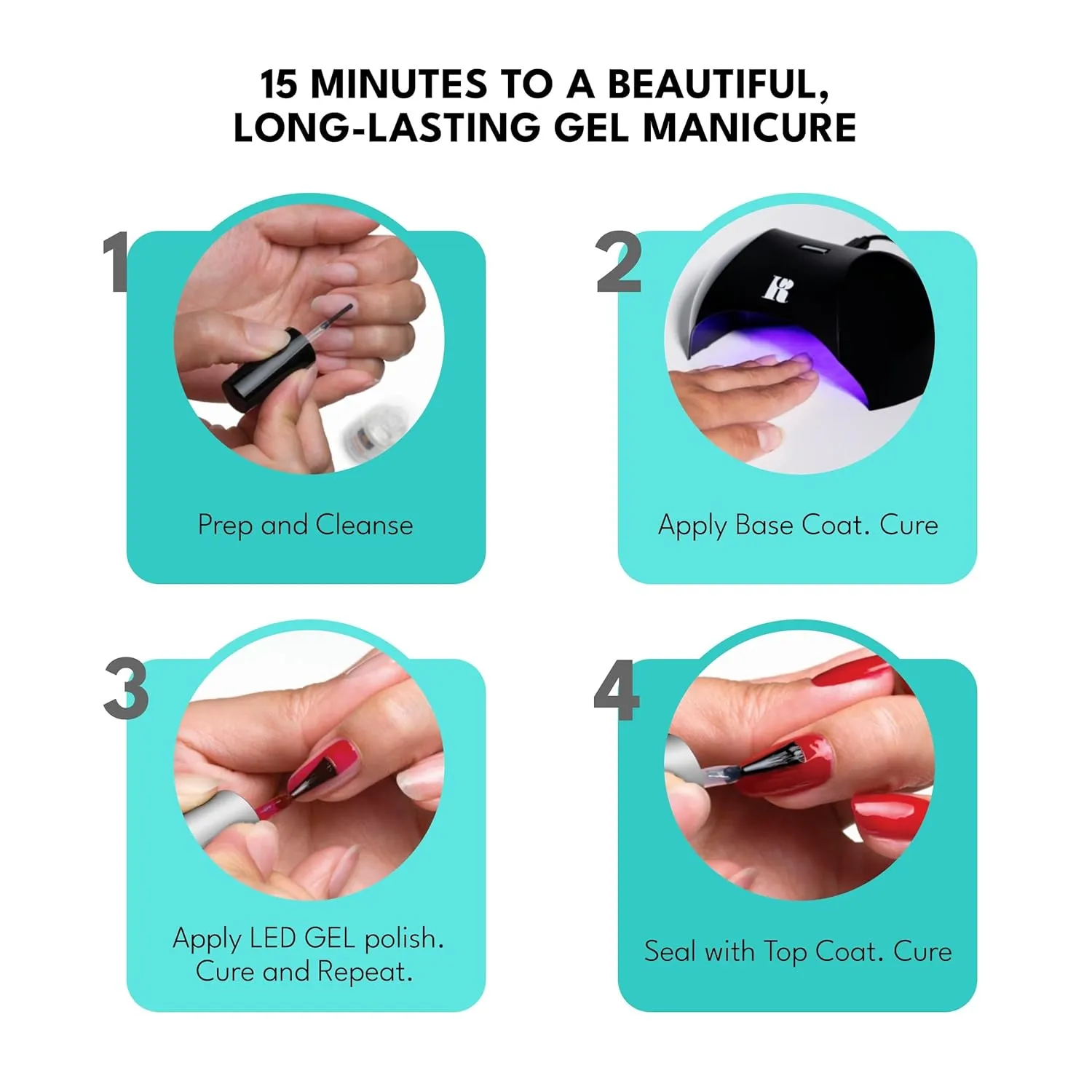 RC Red Carpet Manicure Kit 5 Fortity & Protect Bundle Neutrals - Soak Off Polish, Long-Lasting, Vibrant Colors, Professional Quality, High Shine, Chip-Resistant.