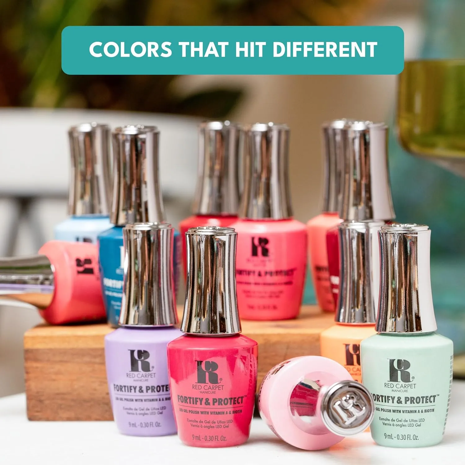 RC Red Carpet Manicure Kit 5 Fortity & Protect Bundle Neutrals - Soak Off Polish, Long-Lasting, Vibrant Colors, Professional Quality, High Shine, Chip-Resistant.