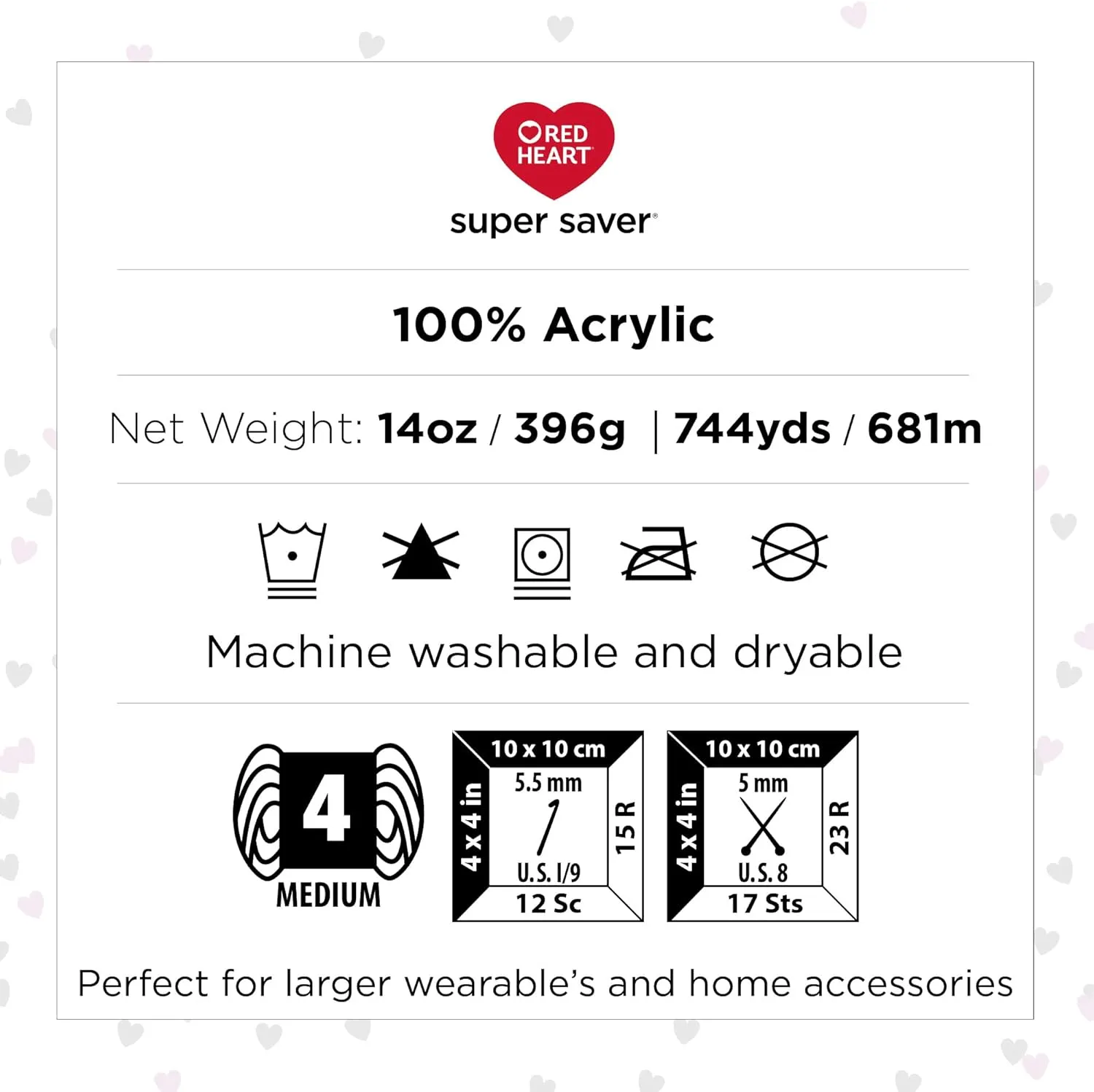 Red Heart Super Saver Jumbo Bright Yellow Yarn - 2 Pack of 396g/14oz - Acrylic - 4 Medium (Worsted) - 744 Yards - Knitting/Crochet