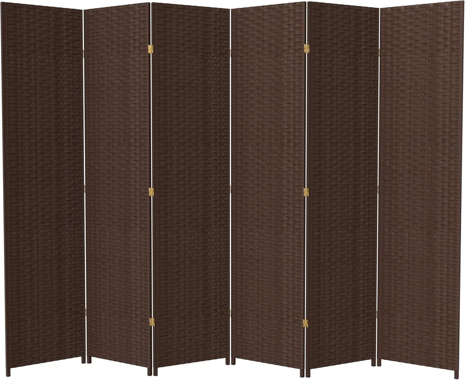 Red Lantern 7 ft. Tall Woven Fiber Dark Mocha-6 Panel Room Divider