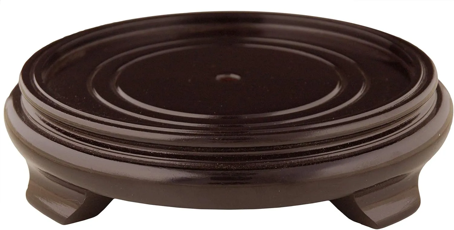 Red Lantern Rosewood Pedestal Stand - (Size 5 in. Base Diameter)
