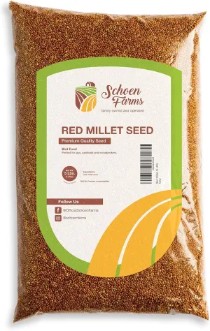 Red Millet (5 LBS) for Birds Cardinals, Chickadees, Nuthatches, Woodpeckers and Songbirds