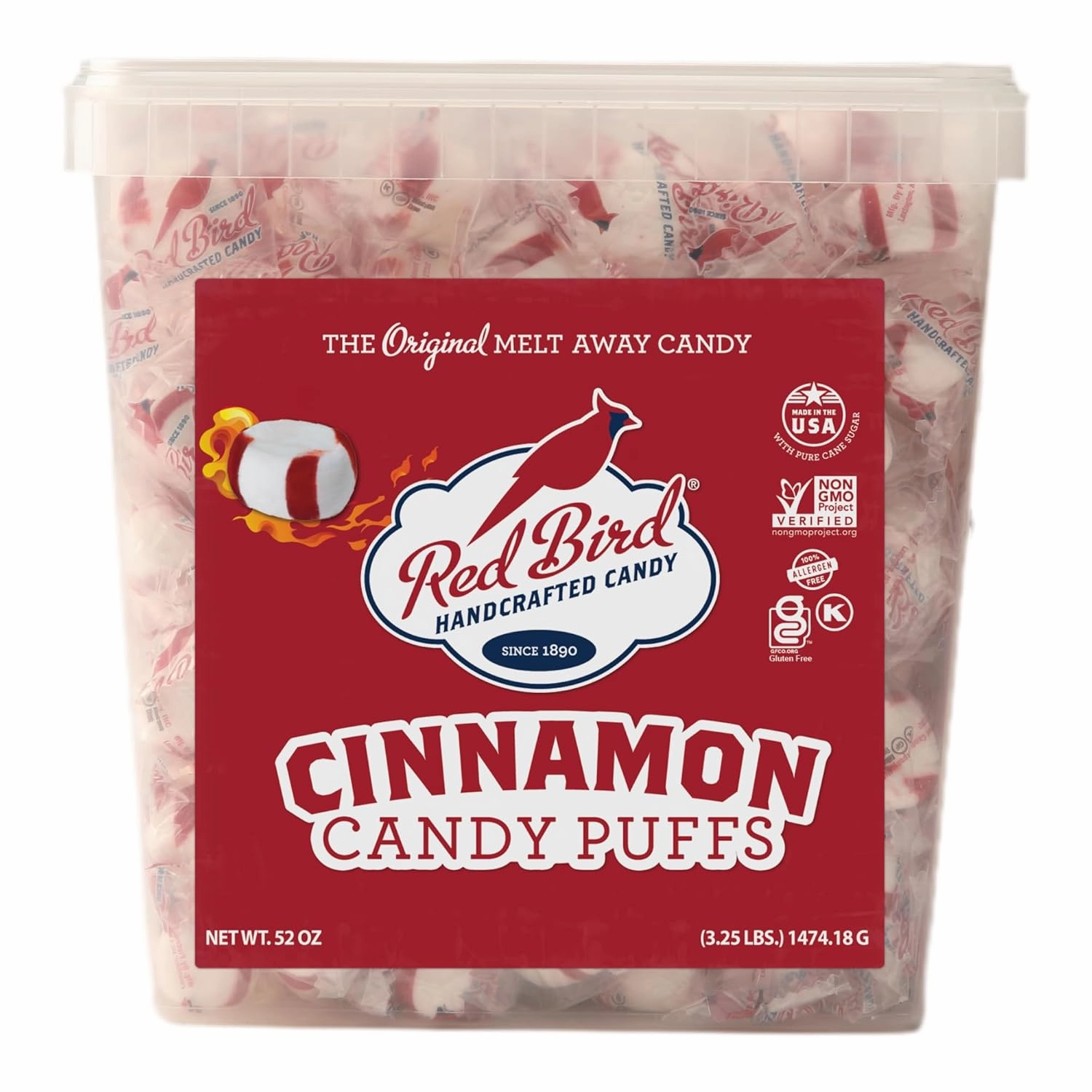 Red Bird Cinnamon Candy, Individually Wrapped, Gluten Free Breath Mints, 52 oz