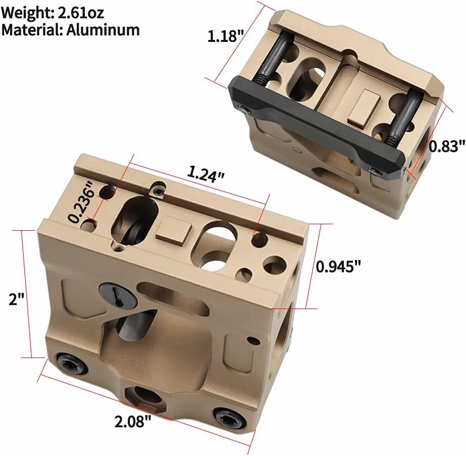 Red Dot Riser Mount 2″ Height for Optic Sight Scope Riser Mount, black/Army Green