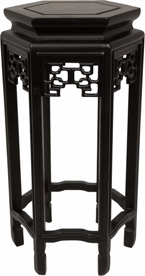 Red Lantern 20" Rosewood Stain Hexagon Plant Stand