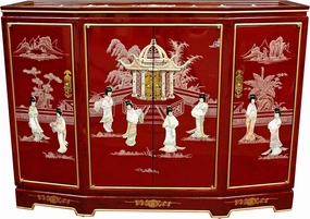 Red Lantern Slant Front Cabinet, Medium
