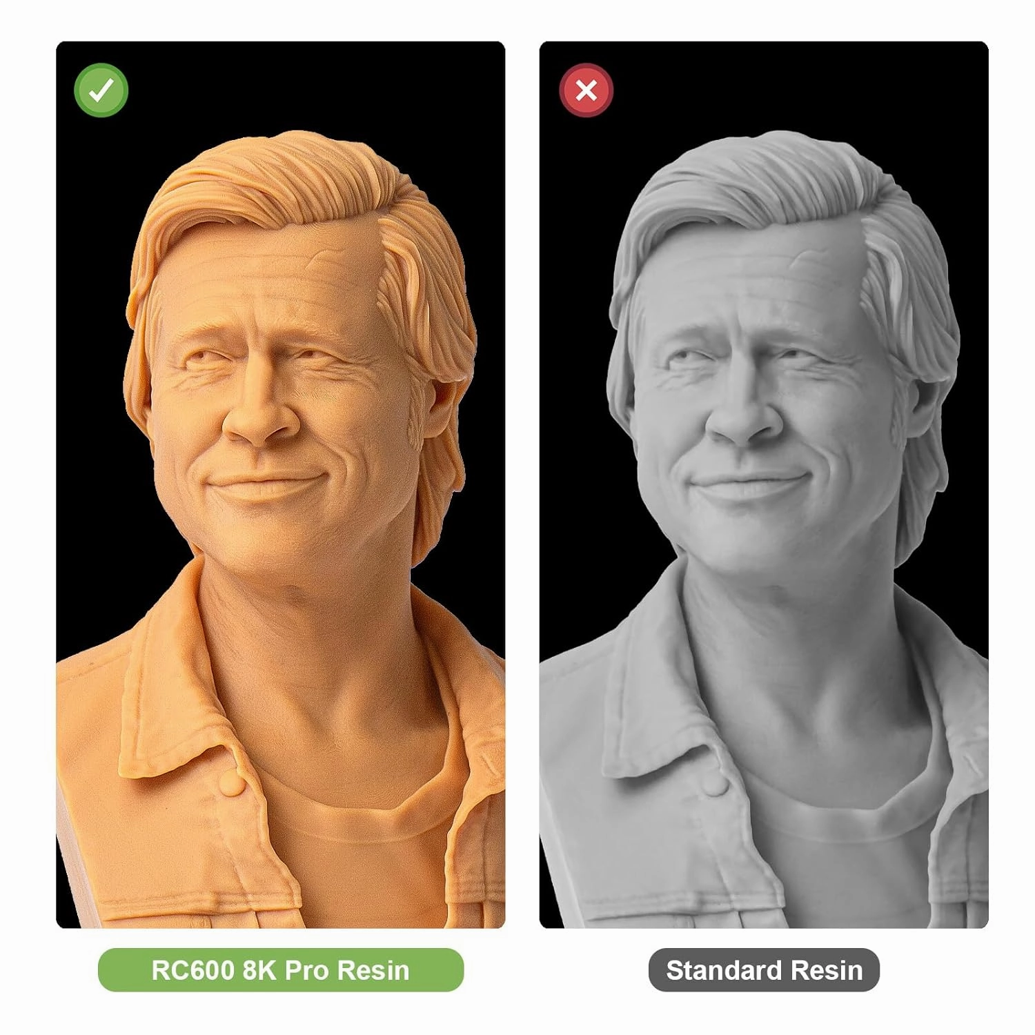 Red Wax 8K Pro 3D Printer Resin - RC600, High Resolution & Non Brittle, Designed for Highly Detailed Models for 8K/10K/12K LCD/DLP 3D Printers (RC600, 1KG)