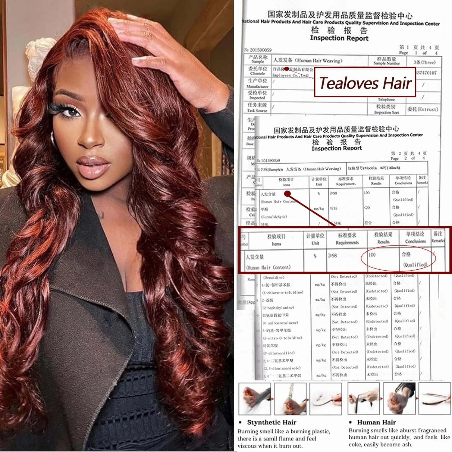 Reddish Brown Bundles with Closure(20 22 24 20),10A Brazilian Loose Deep 3 Bundles with 4x4 Lace Closure with Bundles Human Hair Auburn