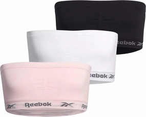 Reebok Girls' Training Bras - 3 Pack/6 Pack Soft Seamless Strapless Tube Bandeau Bra with Removable Pads (Sizes: S-XL)