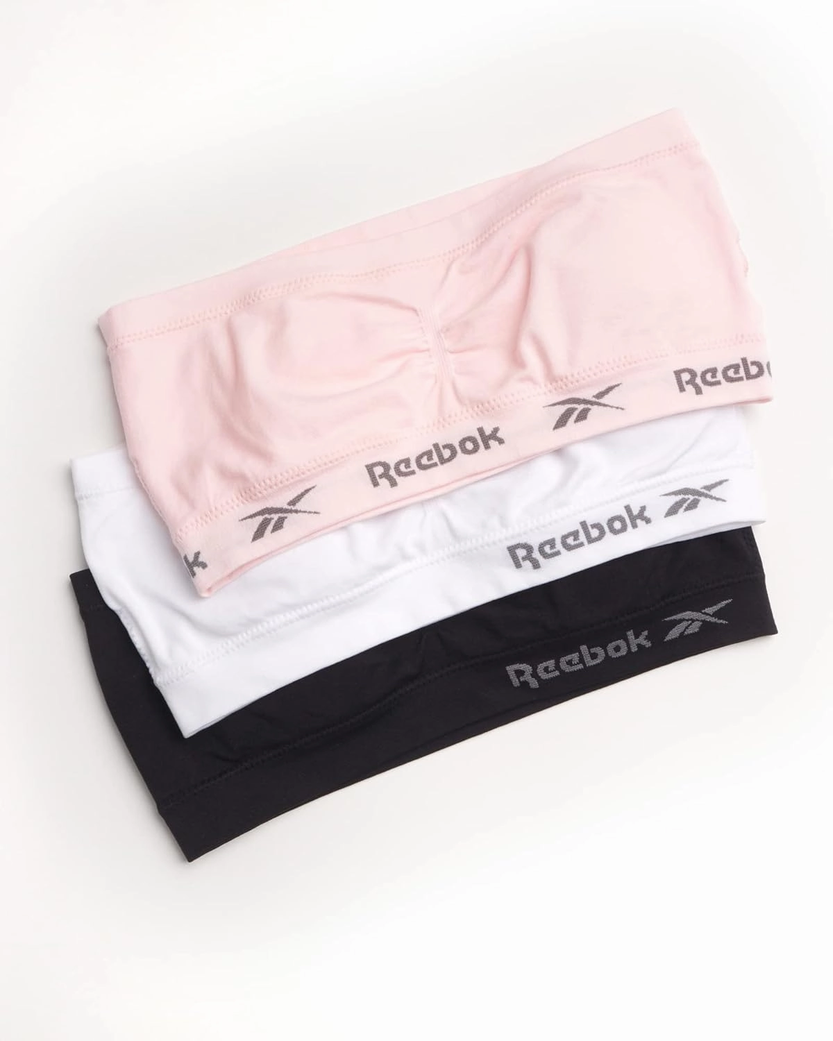Reebok Girls' Training Bras - 3 Pack/6 Pack Soft Seamless Strapless Tube Bandeau Bra with Removable Pads (Sizes: S-XL)