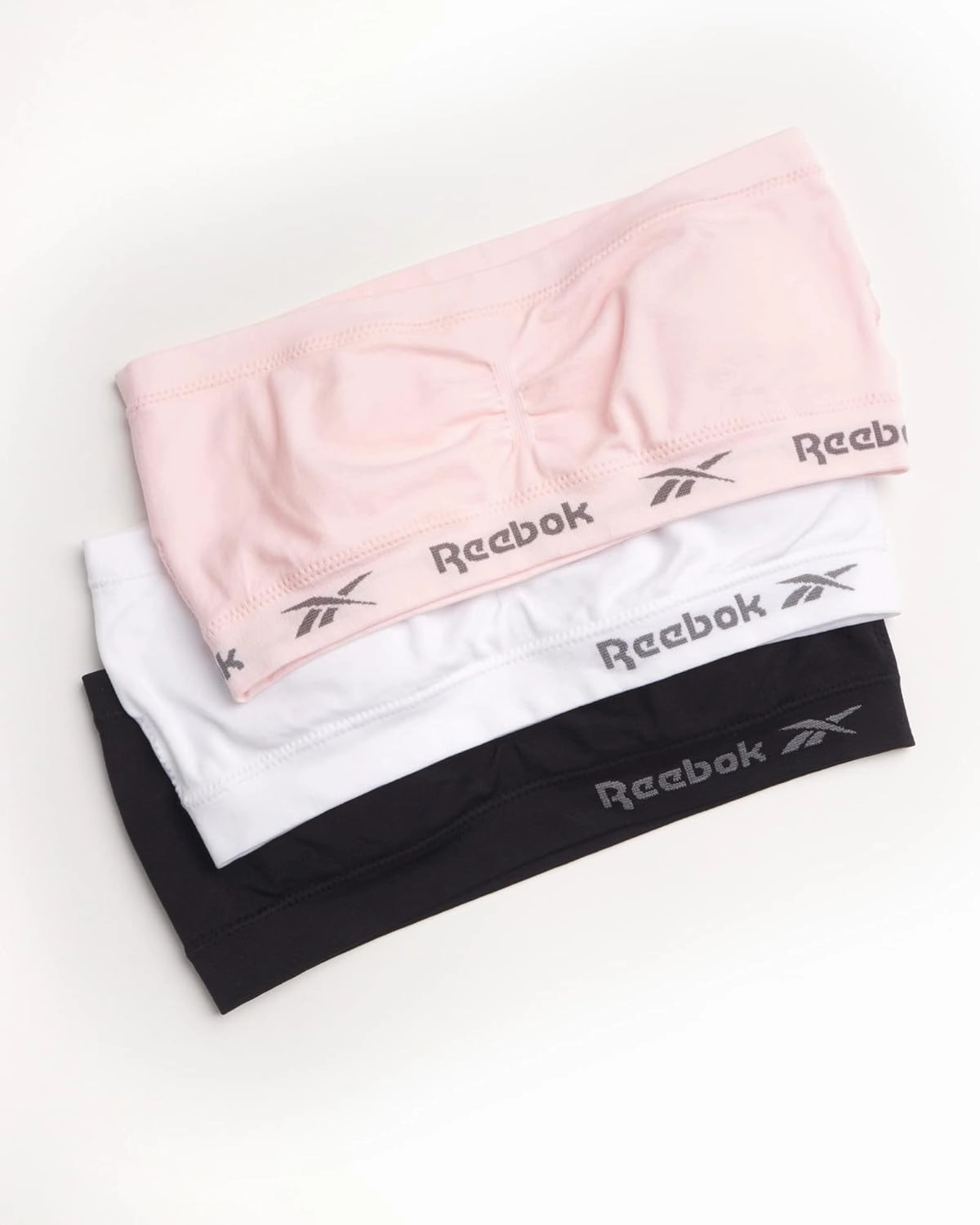 Reebok Girls' Training Bras - 3 Pack/6 Pack Soft Seamless Strapless Tube Bandeau Bra with Removable Pads (Sizes: S-XL)