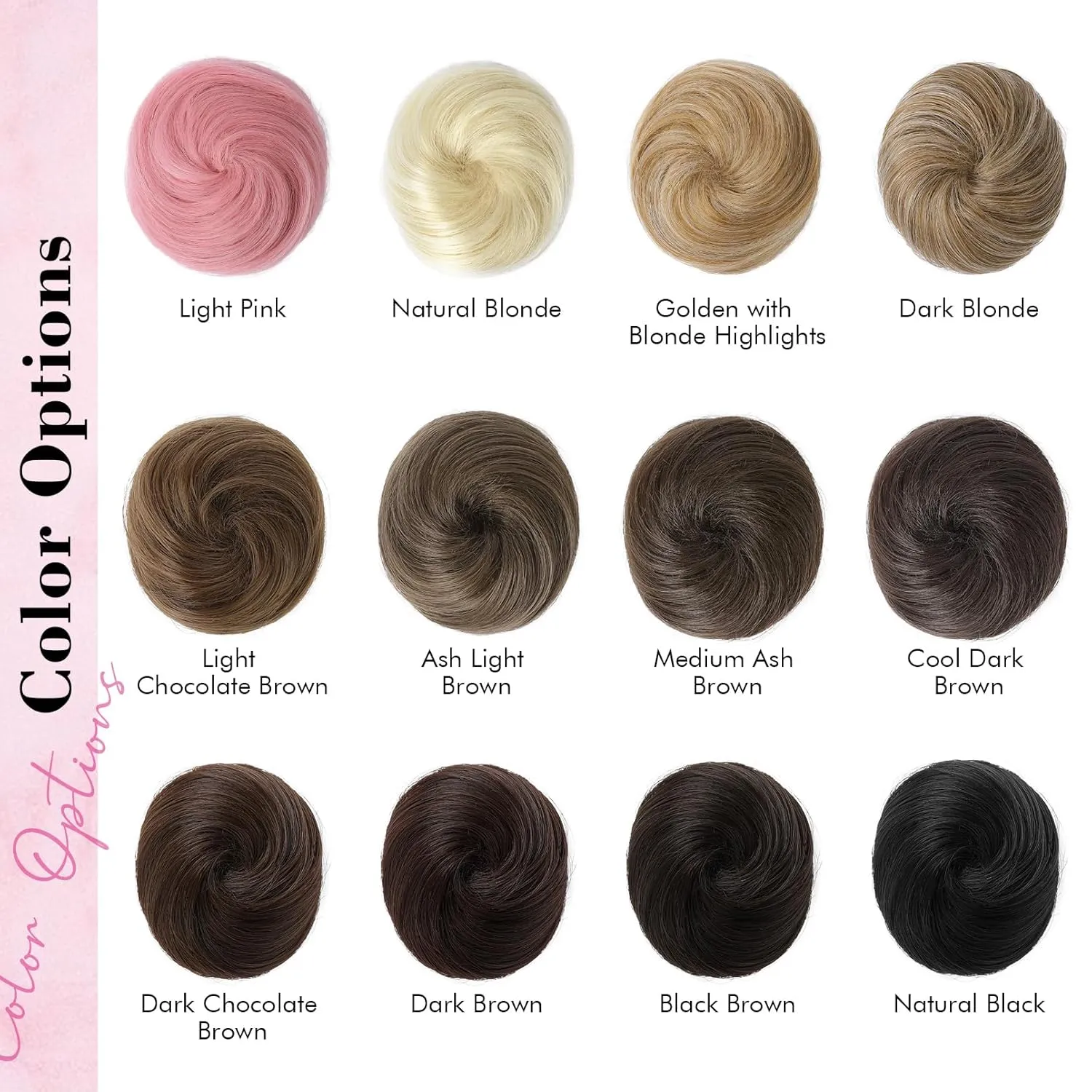 REECHO Space Bun Hair Pieces, 2 PCS Mini Claw Clip in Messy & Cat Ears Fake Hair Bun Extensions HB001 Wig Accessory Updo Hairpieces for Women Girls (Pack of 2-3" Straight, Dark Blonde)