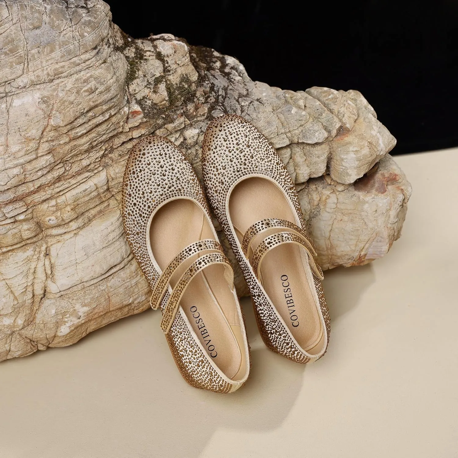 Rhinestone Shoes for Women Sparkling Gold Silver Glitter Chunky Heel Mary Jane Pumps for Women Comfortable Dress Shoes-Parties,Weddings,and Daily Wear