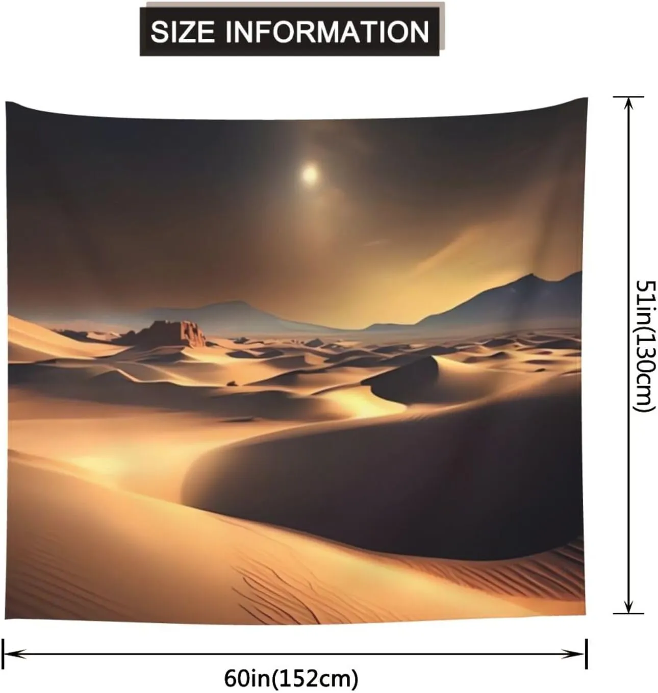 RLDOBOFE Tapestry Wall Tapestry for Living Room Sahara Desert Wall Hanging Soft Tapestries Wall Decoration for Bedroom Fashion Decor Tapestries Aesthetic Decor Tapestry (60 x 51 in)