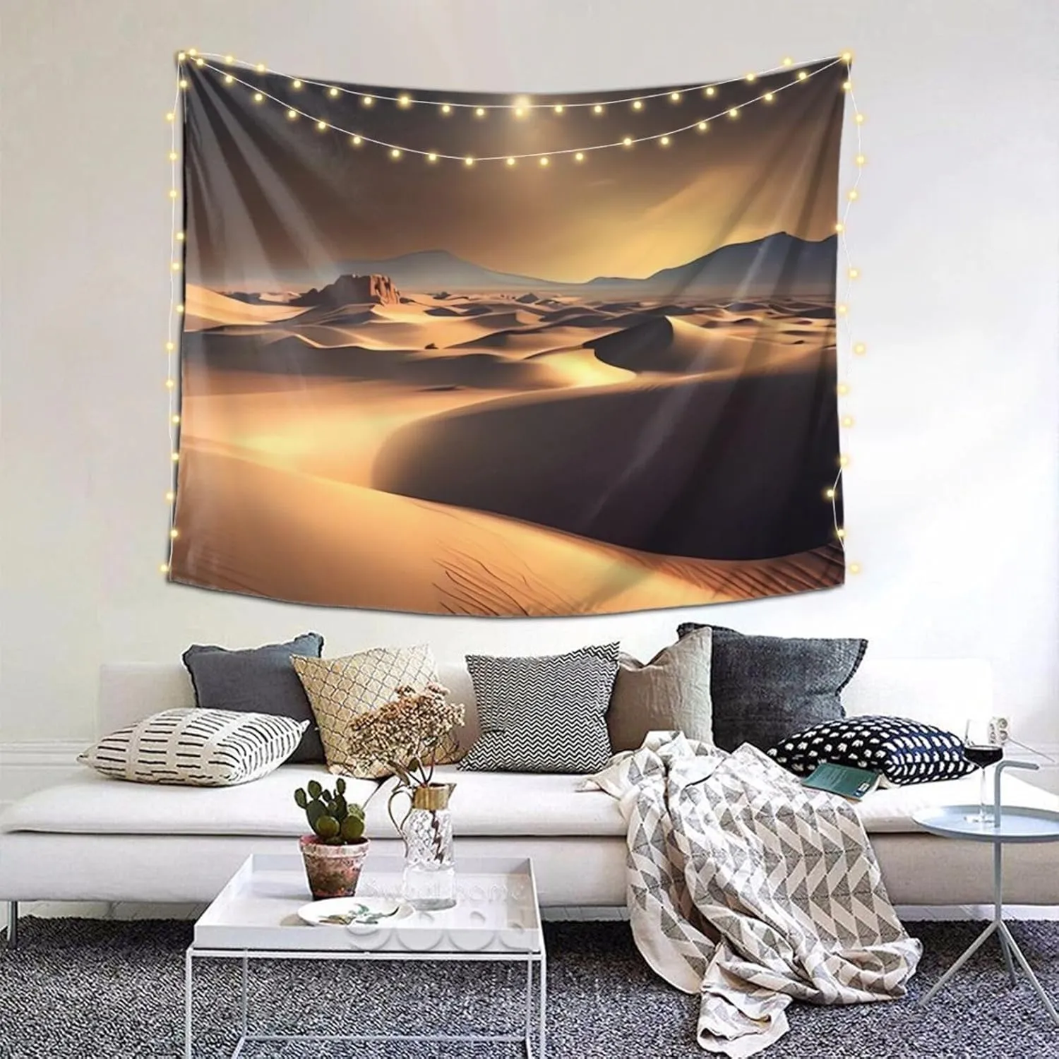 RLDOBOFE Tapestry Wall Tapestry for Living Room Sahara Desert Wall Hanging Soft Tapestries Wall Decoration for Bedroom Fashion Decor Tapestries Aesthetic Decor Tapestry (60 x 51 in)