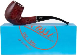Rossi Rubino Antico Handmade Briar Pipe by Savinelli - Deep Red Hand Brushed Stain With Polished Finish & Rich Wood Grain, 6mm (8606)