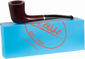 Rossi Rubino Antico Handmade Briar Pipe by Savinelli - Deep Red Hand Brushed Stain With Polished Finish & Rich Wood Grain, 6mm (8404)