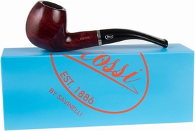Rossi Rubino Antico Handmade Briar Pipe by Savinelli - Deep Red Hand Brushed Stain With Polished Finish & Rich Wood Grain, 6mm (8626)