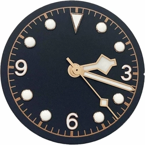 Round Dial for 2813/3804 8215/821A Movement Watch Dials 31 Mm Luminous Watch Dial Green Luminous Hands Dial   Hands(Rose Gold)