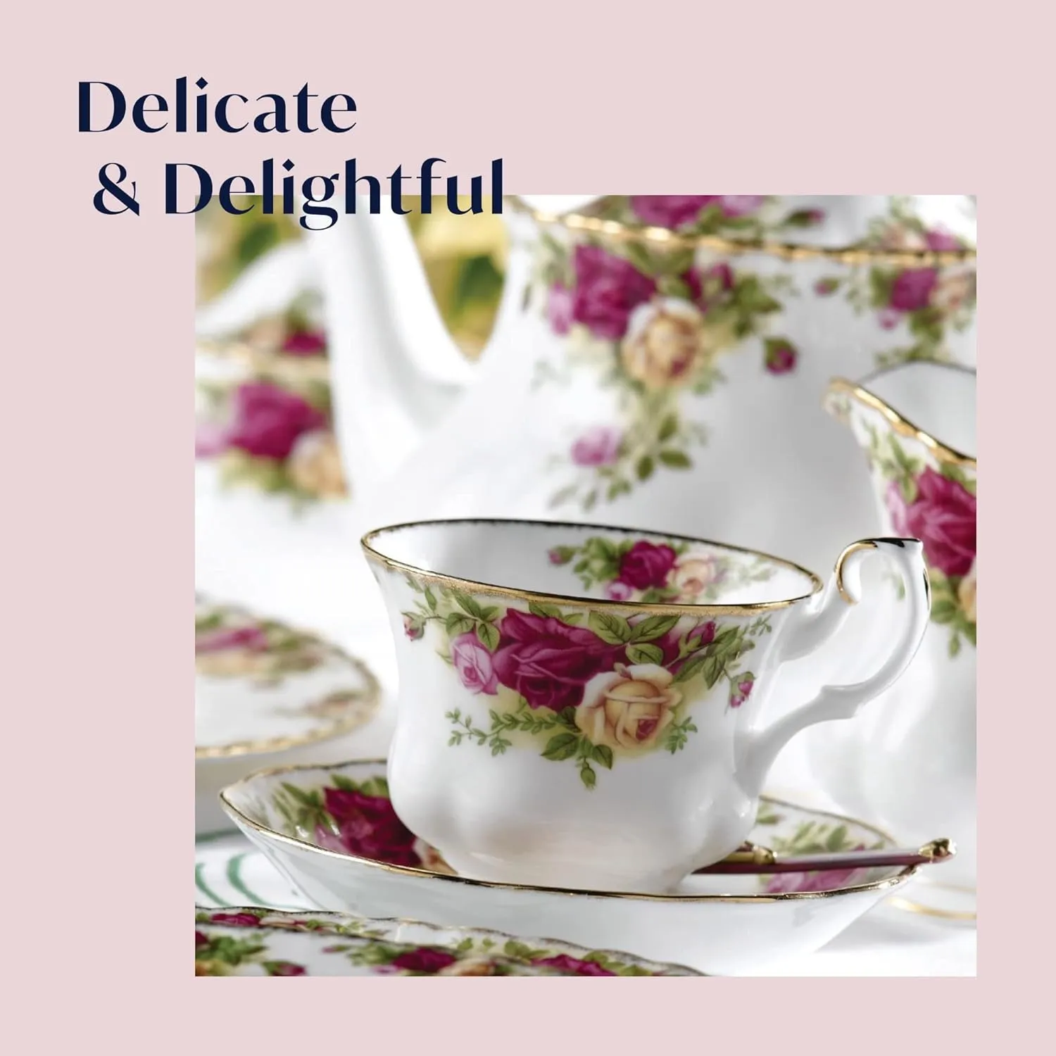Royal Albert Old Country Roses Teacup & Saucer Set, 6.5 oz, Multi
