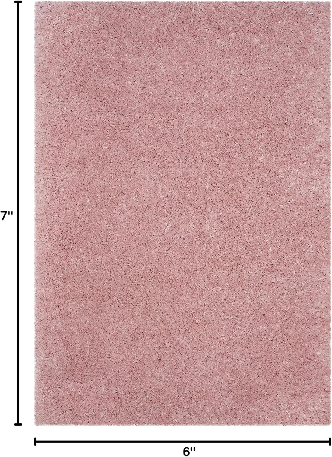 SAFAVIEH Polar Shag Collection Area Rug - 5'1" x 7'6", Light Pink, Solid Glam Design, Non-Shedding & Easy Care, 3-inch Thick Ideal for High Traffic Areas in Living Room, Bedroom (PSG800P)