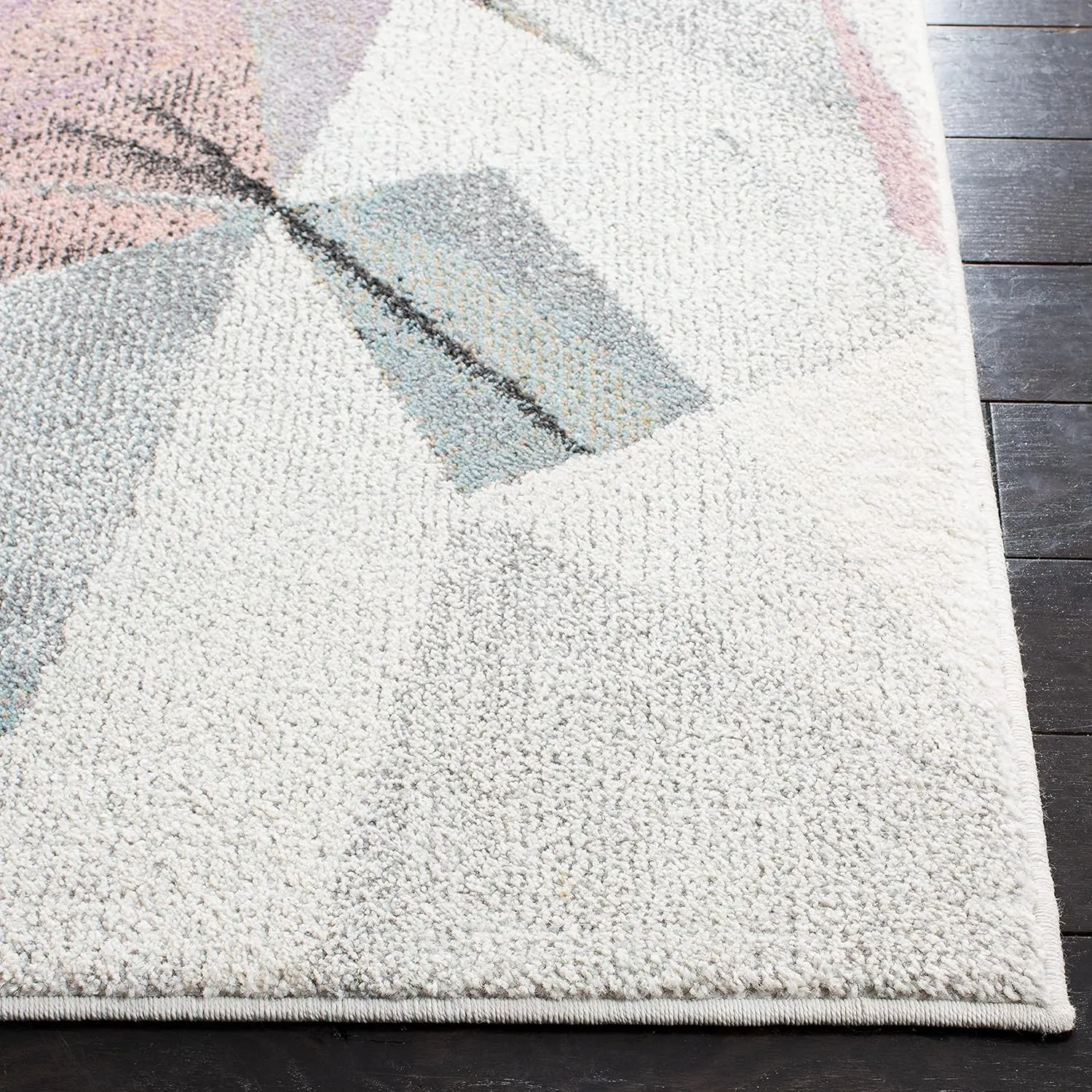 SAFAVIEH Porcello Collection Area Rug - 6'7" x 9', Ivory & Pink, Modern Abstract Design, Non-Shedding & Easy Care, Ideal for High Traffic Areas in Living Room, Bedroom (PRL6940A)