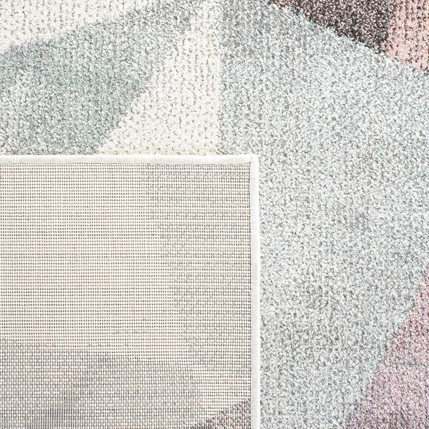 SAFAVIEH Porcello Collection Area Rug - 6'7" x 9', Ivory & Pink, Modern Abstract Design, Non-Shedding & Easy Care, Ideal for High Traffic Areas in Living Room, Bedroom (PRL6940A)