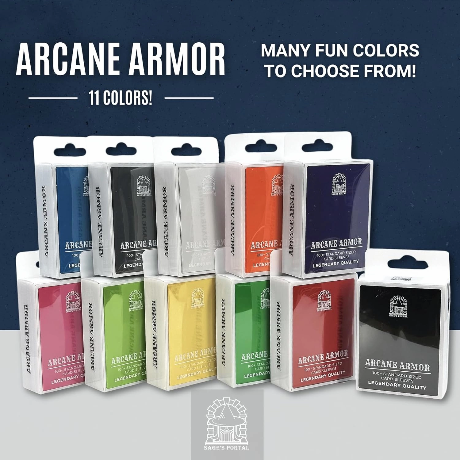 Sage's Portal Arcane Armor Matte Card Sleeves Exceptional Durability 66mmx91mm Standard Size MTG Card Sleeves 100 Count (Pink)