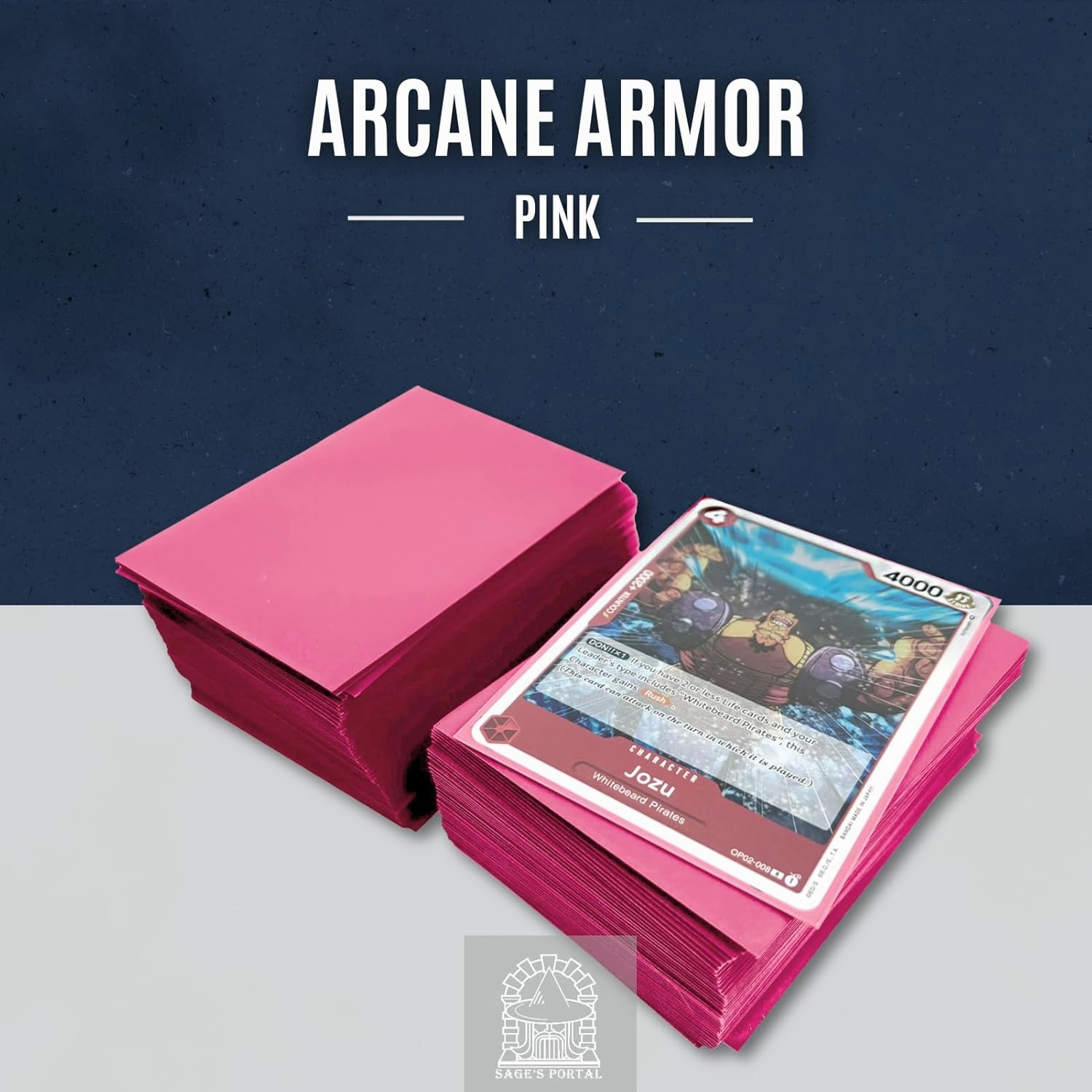 Sage's Portal Arcane Armor Matte Card Sleeves Exceptional Durability 66mmx91mm Standard Size MTG Card Sleeves 100 Count (Pink)