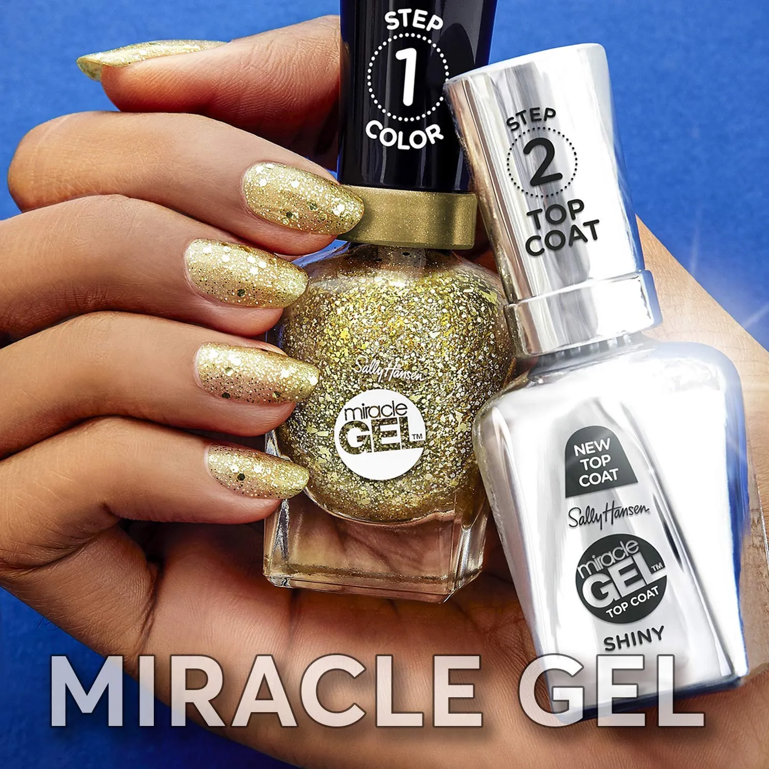 Sally Hansen Miracle Gel™, Shiny Top Coat, Matte Top Coat, Shhhh-immer, Pink Tank, Hunger Flames, Get Mod, Long Lasting, Gel-Like Formula, No UV Lamp Needed, Nail Polish Bundle