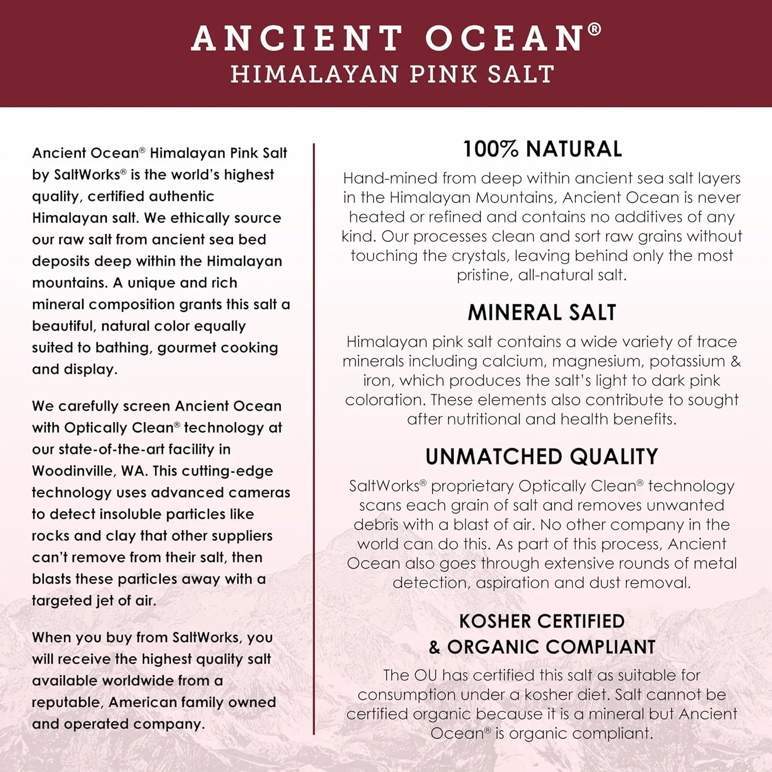 SaltWorks Ancient Ocean Himalayan Pink Salt, Coarse Grain, 5 Pound Bag