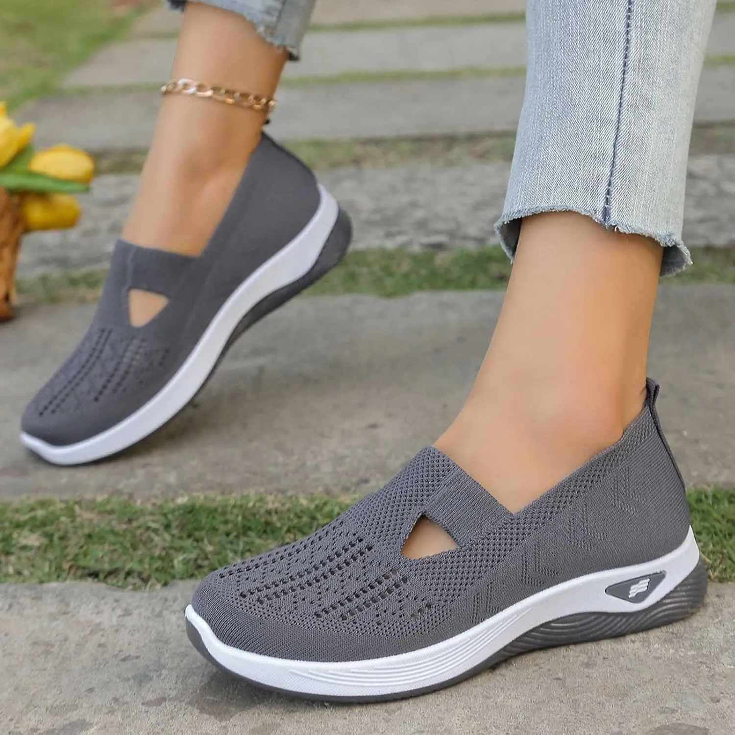 Sandals Women Arch Support Sandals Woven Orthopedic Walking Sandal Lightweight Casual Sandal Pain Relief Shoes