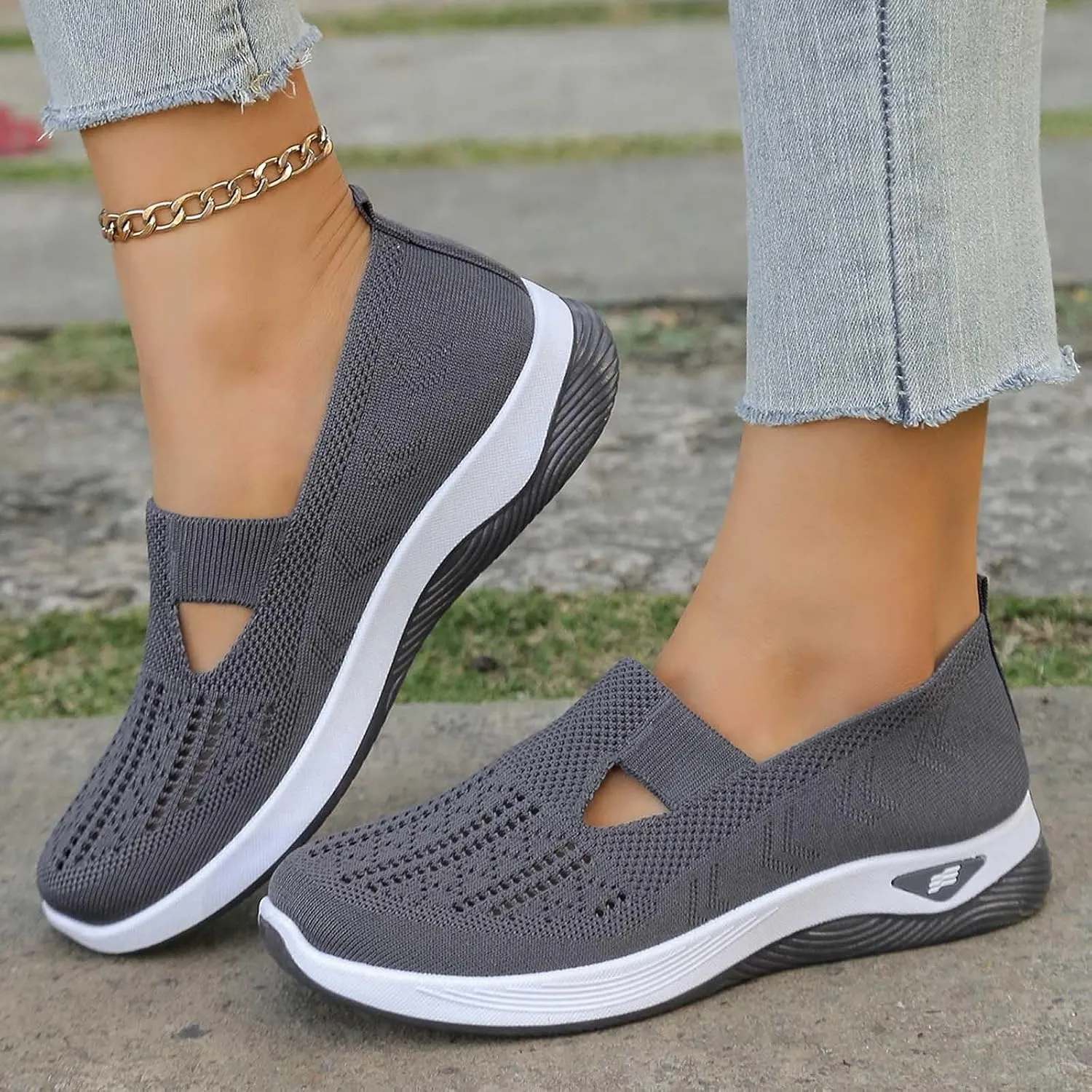 Sandals Women Arch Support Sandals Woven Orthopedic Walking Sandal Lightweight Casual Sandal Pain Relief Shoes