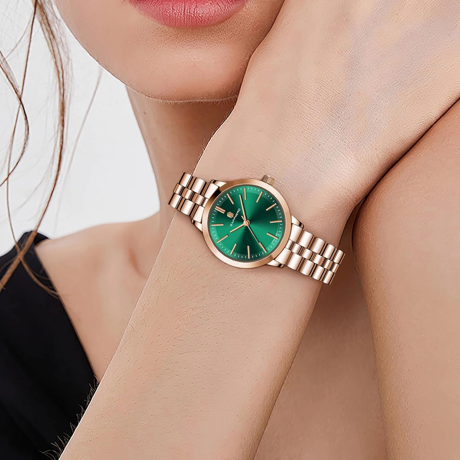 SAPPHERO Wrist Watch for Women Luxury Ladies Watches Women's Bracelet Watch Small Stainless Steel Analog 5ATM Waterproof Watches for Women