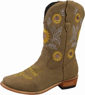 SBGMoSJ Cowboy Boots Women Size 9 with Sunflowers Western Booties Women Ankle Boots Wide Knee Boots for Women Wide Calf with Heel Womens Black Cowgirl Boots Wide Calf Womens Suede Boots Mid Calf Wide