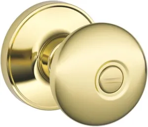 SCHLAGE Dexter by Schlage J40STR605 Stratus Bed and Bath Knob, Bright Brass