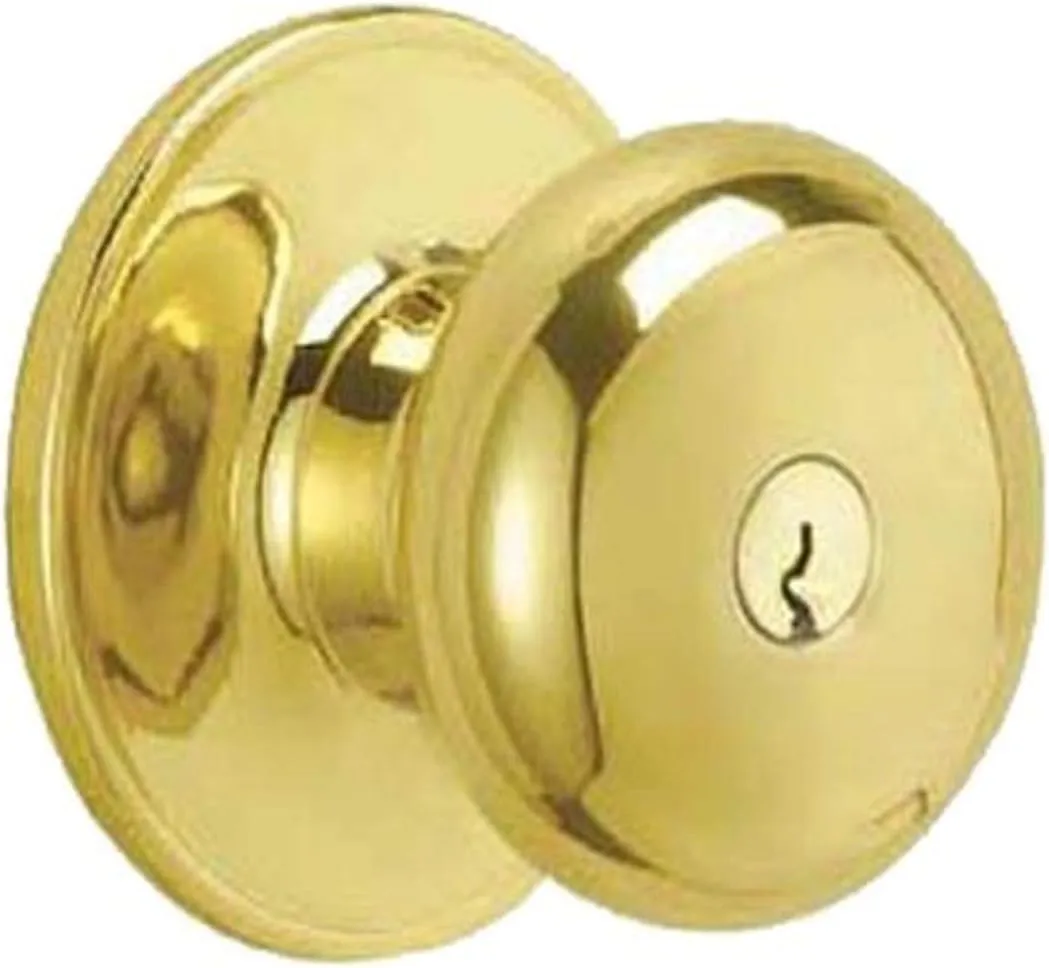 SCHLAGE Dexter by Schlage J54STR605 Stratus Keyed Entry Knob, Bright Brass