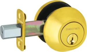 SCHLAGE Dexter by Schlage JD60605 Single-Cylinder Deadbolt, Bright Brass