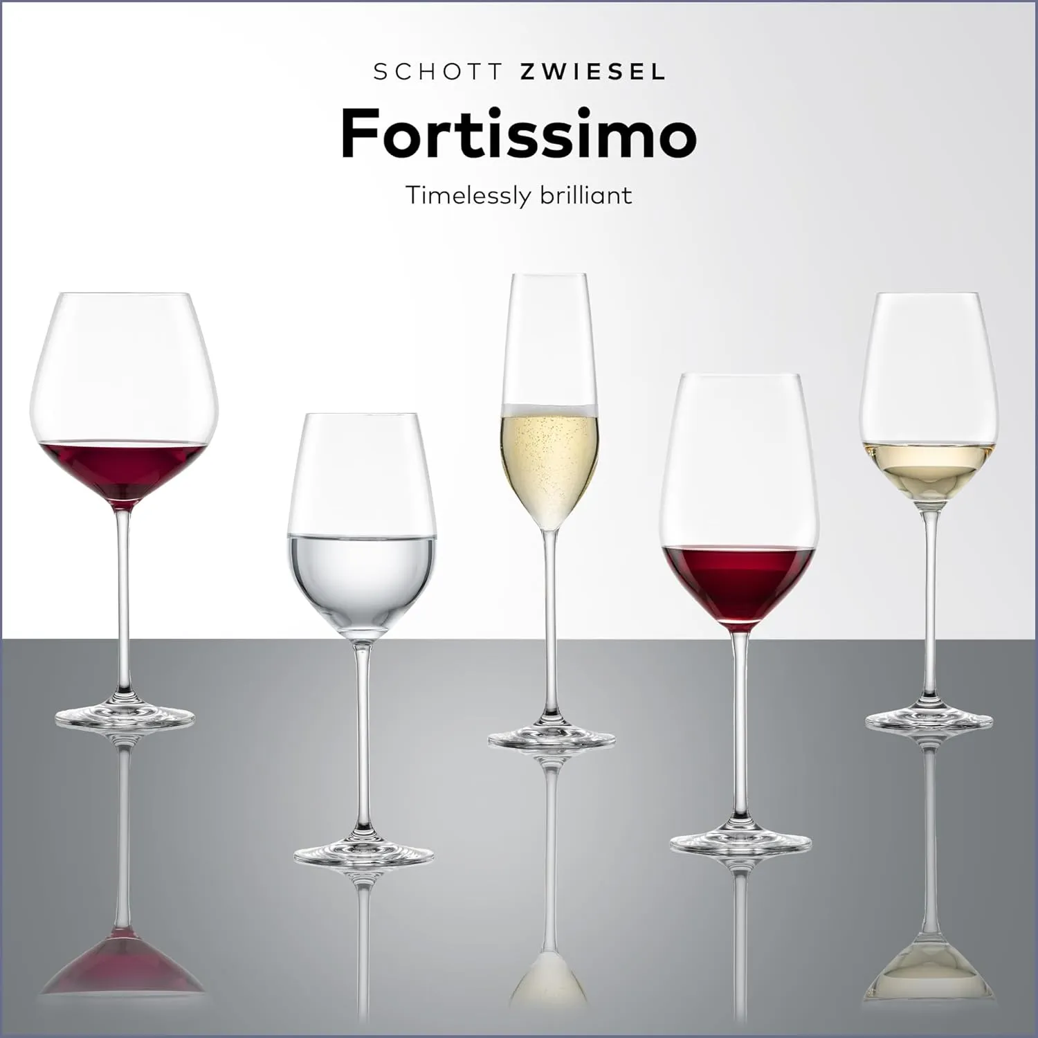 SCHOTT ZWIESEL Fortissimo Bordeaux Red Wine Glass (Set of 6), Bordeaux Glasses for Red Wine, Dishwasher-Safe Tritan Crystal Glasses, Made in Germany (22 Ounce)