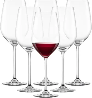 SCHOTT ZWIESEL Fortissimo Bordeaux Red Wine Glass (Set of 6), Bordeaux Glasses for Red Wine, Dishwasher-Safe Tritan Crystal Glasses, Made in Germany (22 Ounce)