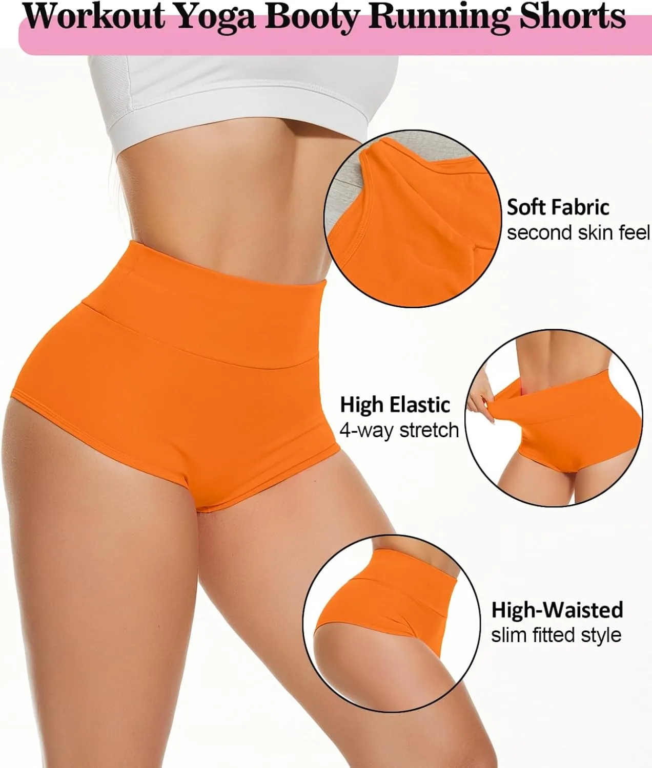 Scrunch Booty Shorts for Women V Back High Waisted Yoga Shorts Cut Out Rave Bottoms Butt Lifting Short Mini Hot Pants