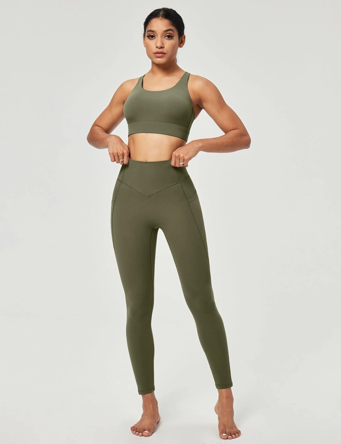 Scrunch Butt Lifting Leggings for Women Tummy Control No Front Seam Compression Workout Leggings with Pockets Yoga Pants