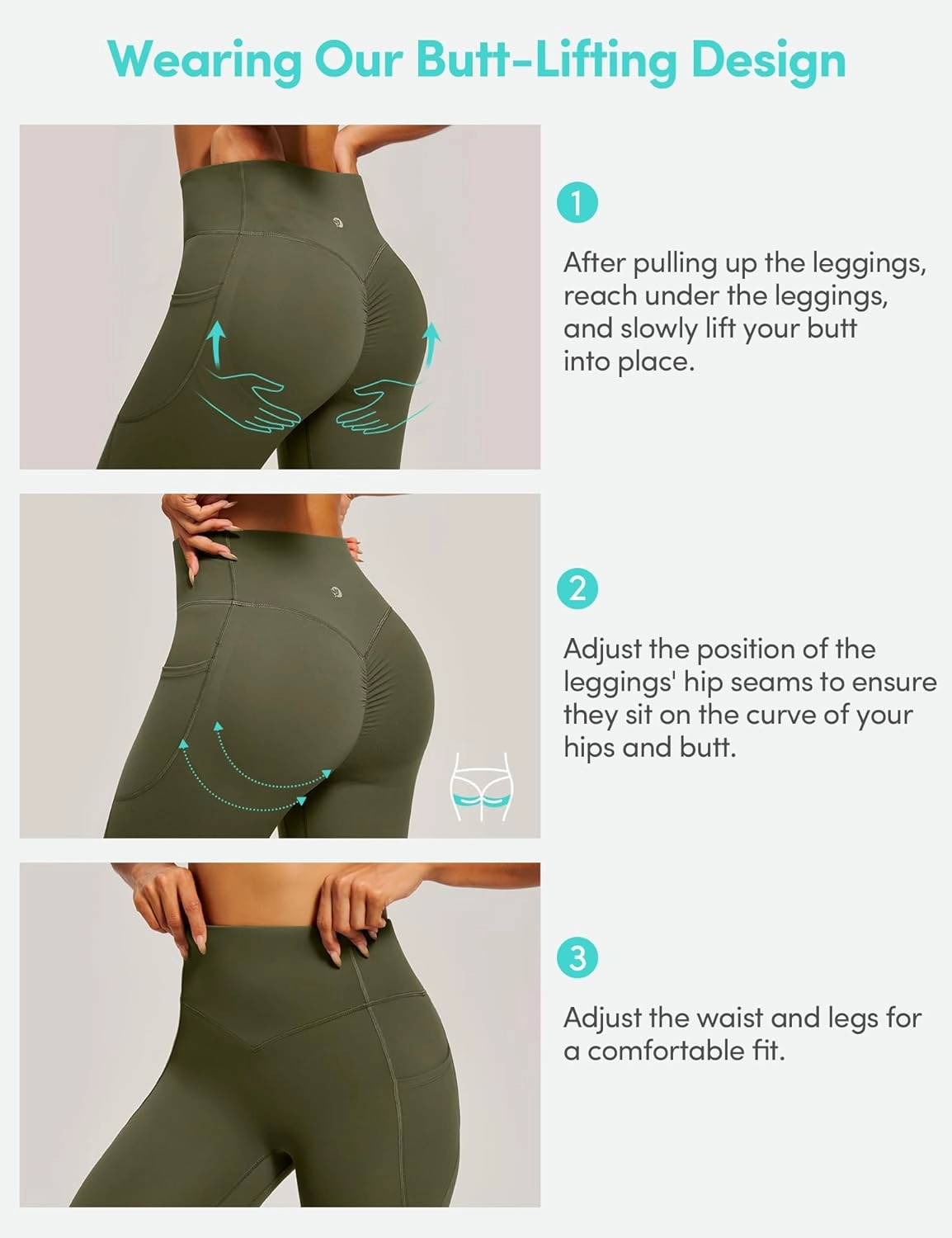 Scrunch Butt Lifting Leggings for Women Tummy Control No Front Seam Compression Workout Leggings with Pockets Yoga Pants