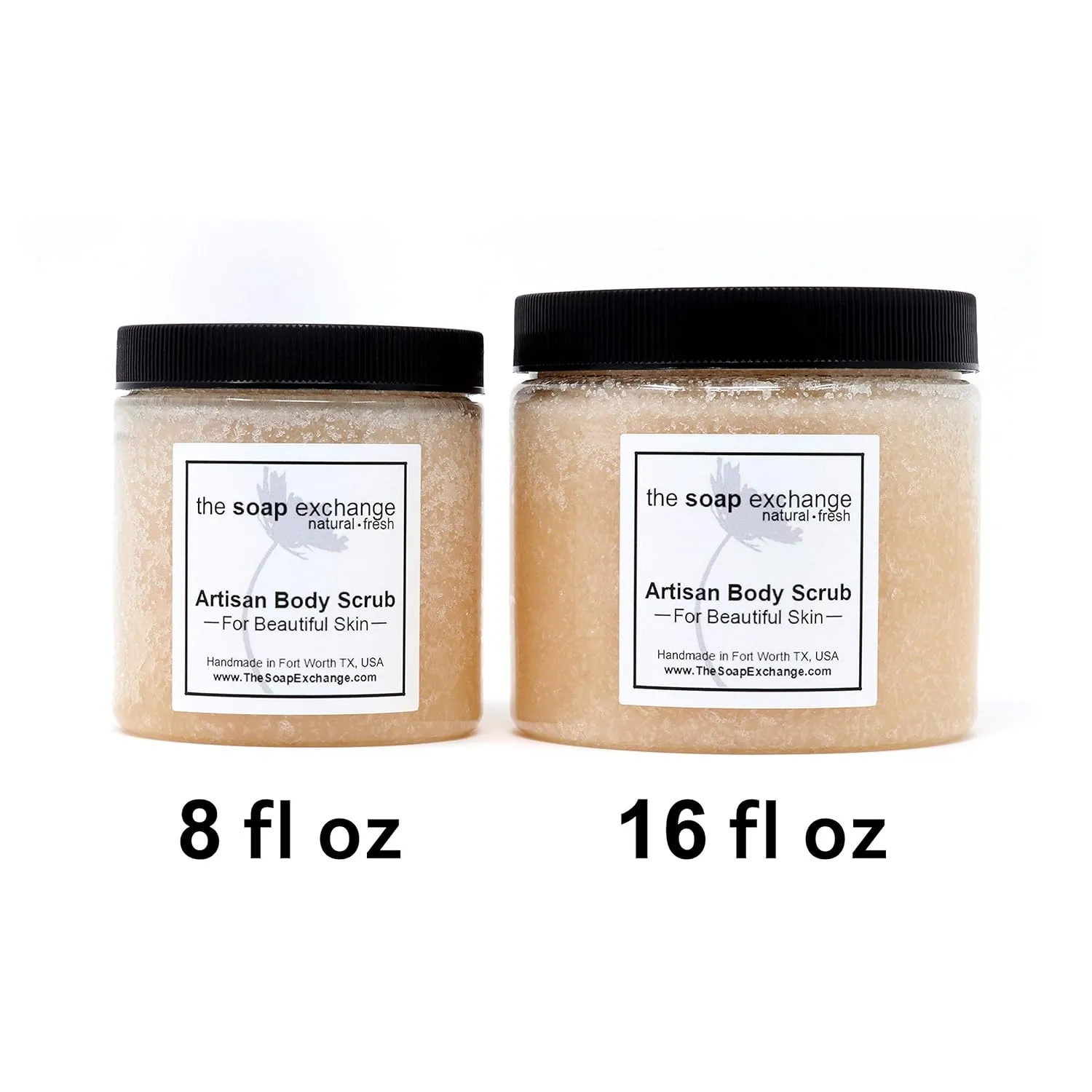 Sea Salt Body Scrub - Pink Grapefruit Scent - Hand Crafted 16 fl oz / 480 ml Natural Artisan Skin Care, Shea Butter, Exfoliate, Moisturize, & Protect. Made in the USA.
